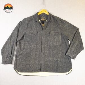 Freedom Foundry Button-Up Shacket Shirt Gray Heavy Flannel Speckled Men's Sz 2XL